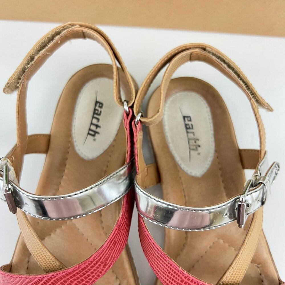 Earth Womens Sandy White Multi Sandals 7.5B Strappy Design With Buckle Straps - Picture 8 of 11